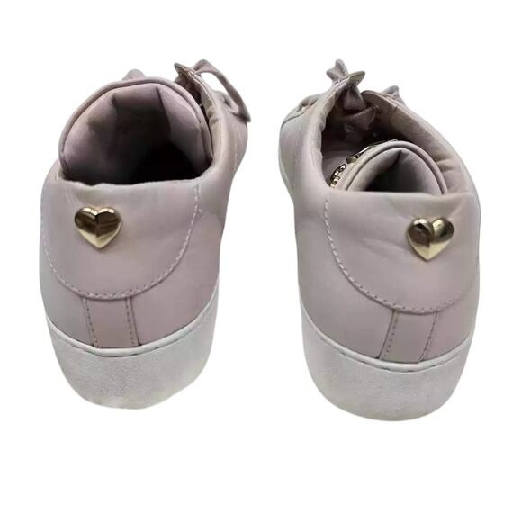 MICHAEL KORS Mindy Leather Sneakers w Applicated Hearts 9 M Light Pink Lace up - Picture 7 of 12